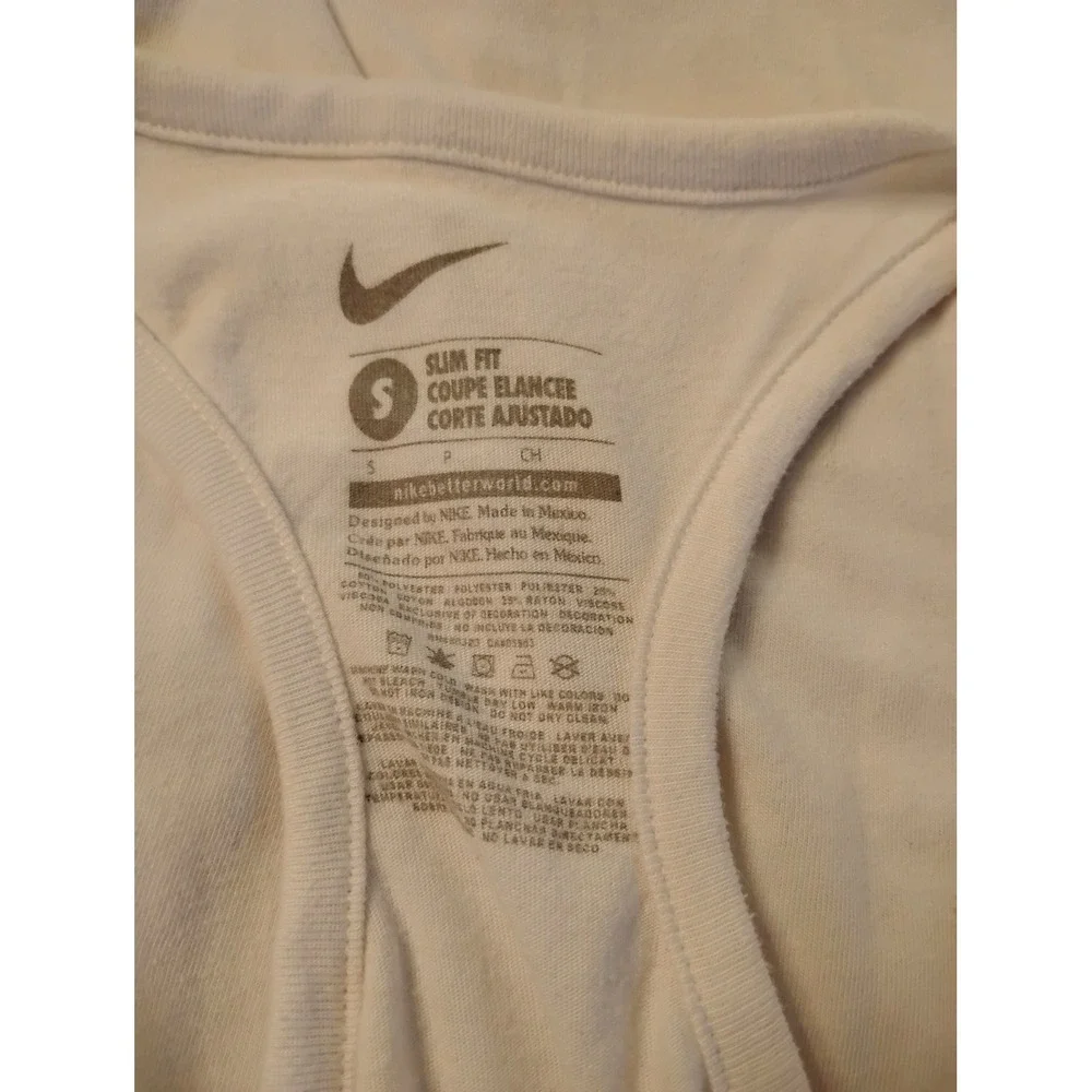 Nike LSU Tigers Women White Racerback Tank Top Slim Fit Purple Gold Small